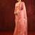 Peach pink embroidered tissue saree set