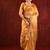 Mustard yellow embroidered tissue saree set
