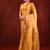 Mustard yellow embroidered tissue saree set