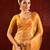Mustard yellow embroidered tissue saree set