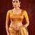 Mustard yellow embroidered tissue saree set