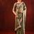 Olive green embroidered tissue saree set