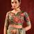 Olive green embroidered tissue saree set