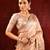Nude beige embroidered tissue saree set