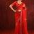 Crimson red embroidered tissue saree set