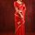 Crimson red embroidered tissue saree set