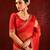 Crimson red embroidered tissue saree set