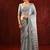 Steel grey embroidered tissue saree set