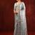 Steel grey embroidered tissue saree set