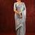 Steel grey embroidered tissue saree set