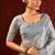 Steel grey embroidered tissue saree set