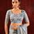 Steel grey embroidered tissue saree set