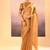 Mustard gold embroidered tissue saree set