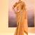 Mustard gold embroidered tissue saree set