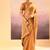 Mustard gold embroidered tissue saree set