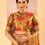 Mustard gold embroidered tissue saree set