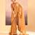 Honey gold embroidered tissue saree set
