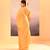 Yellow printed raw silk saree set