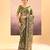 Olive green embroidered tissue saree set