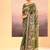 Olive green embroidered tissue saree set