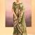 Olive green embroidered tissue saree set