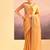 Mustard gold embroidered tissue saree set