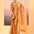 Mustard gold embroidered tissue saree set