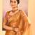 Mustard gold embroidered tissue saree set