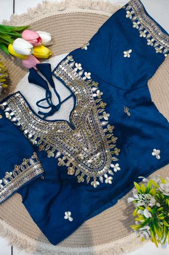 Blue gotta patti party wear blouse