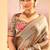 Bronze grey embroidered tissue saree set