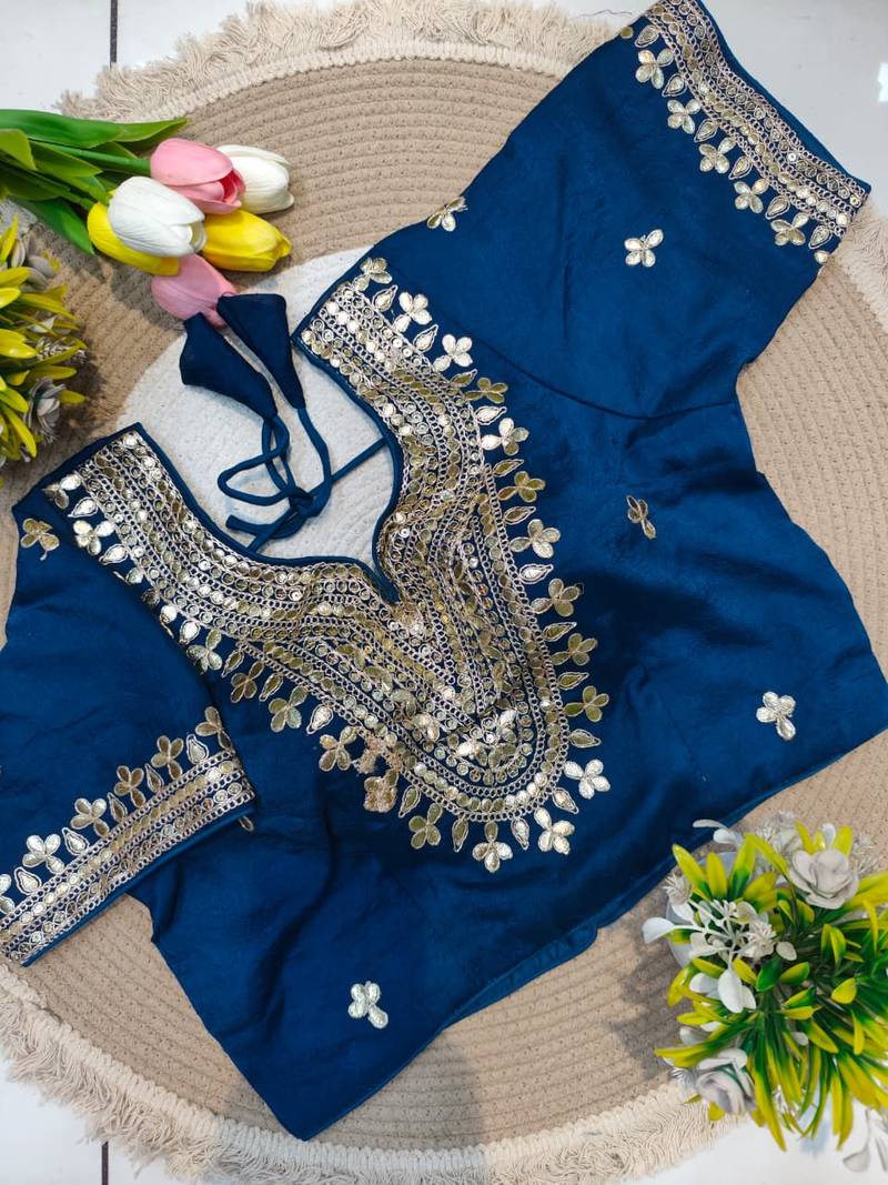 Blue gotta patti party wear blouse