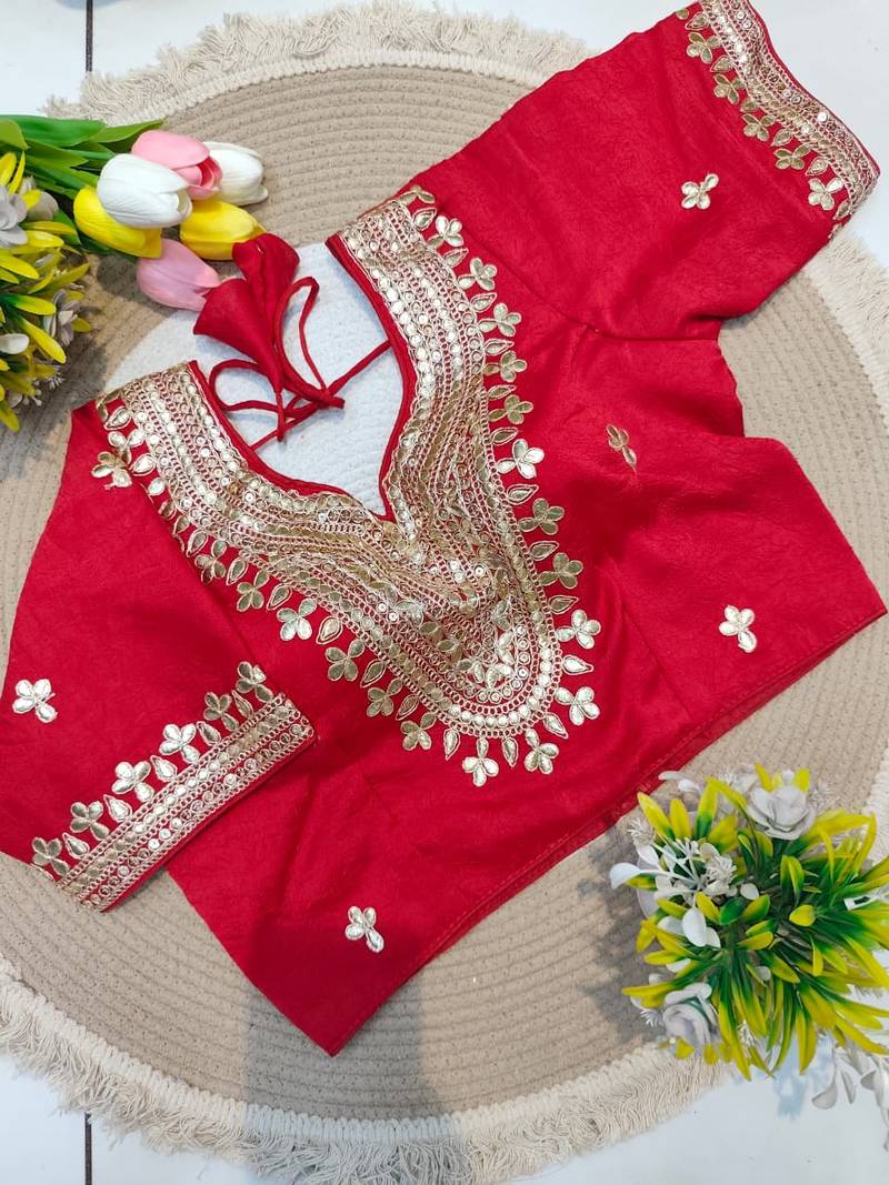 Red gotta patti party wear blouse