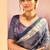Steel blue embroidered tissue saree set