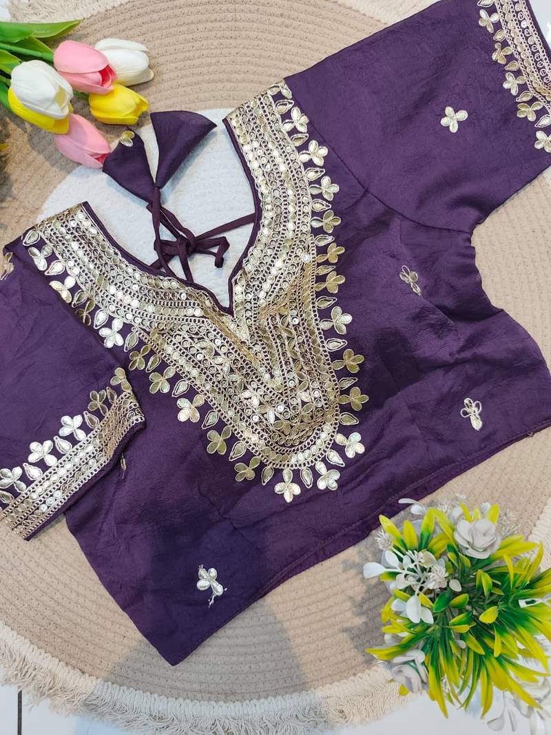 Plum gotta patti party wear blouse