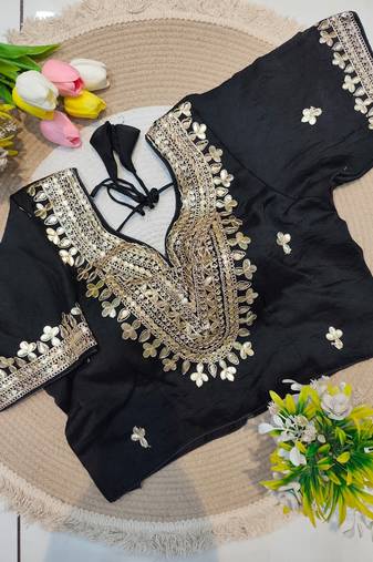 Black gotta patti party wear blouse