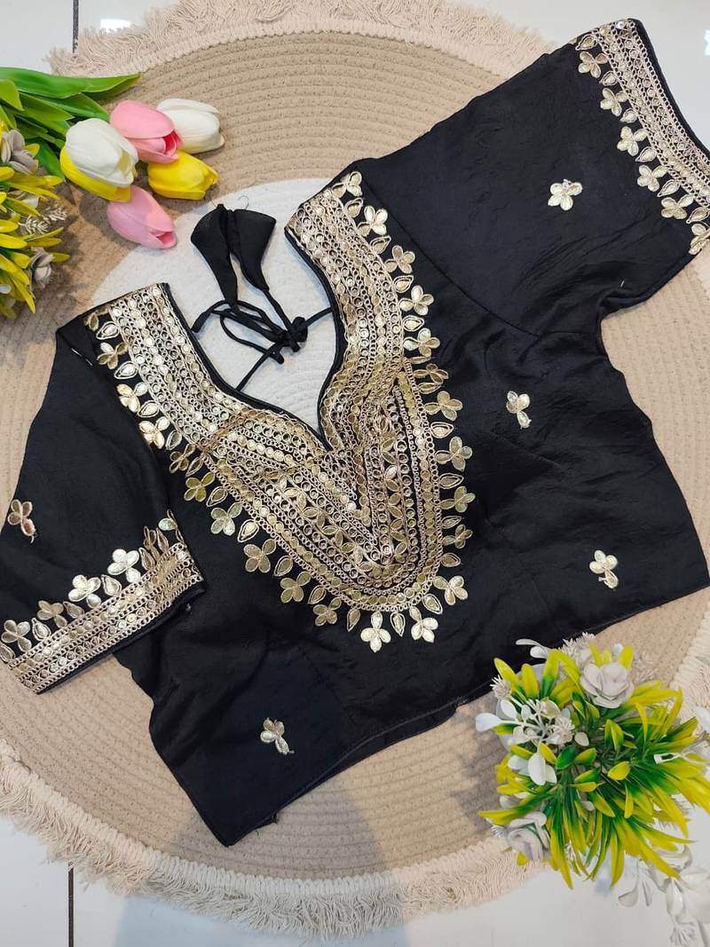 Black gotta patti party wear blouse