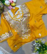 Yellow gotta patti party wear blouse
