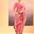 Hot pink embroidered tissue saree set