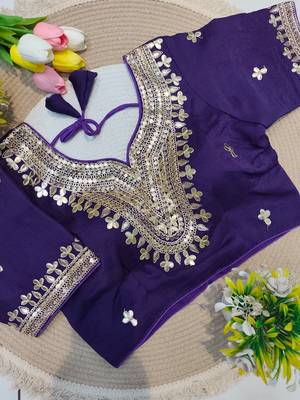 Purple gotta patti party wear blouse 1