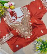 Orange gotta patti party wear blouse