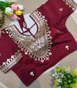 Wine gotta patti party wear blouse