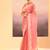 Rose pink embroidered tissue saree set
