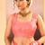 Rose pink embroidered tissue saree set