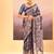 Midnight blue embroidered tissue saree set