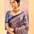Midnight blue embroidered tissue saree set