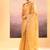 Golden yellow embroidered tissue saree set