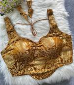 Copper heavy banarasi corset style blouse