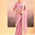 Pastel pink embroidered tissue saree set
