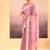 Pastel pink embroidered tissue saree set