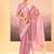 Pastel pink embroidered tissue saree set